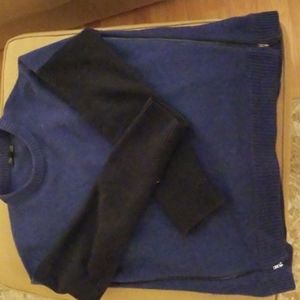 JCrew cobalt and black sweater